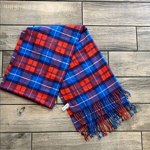 GAP Vibrant Red and Blue Plaid Scarf
